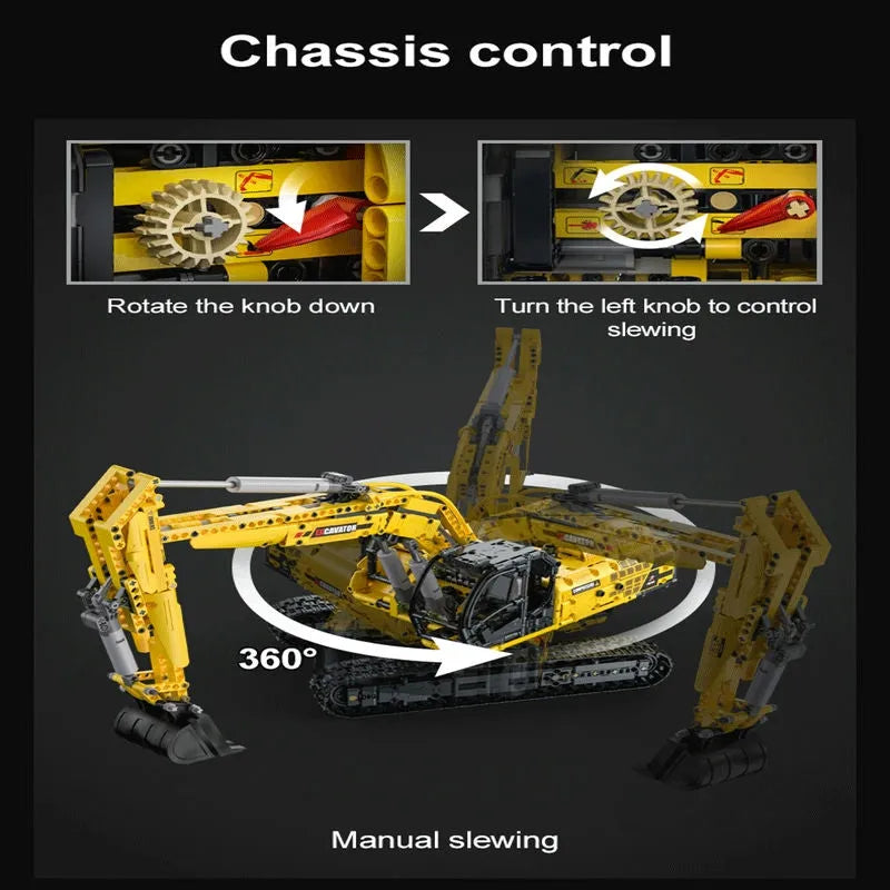 Building Blocks Tech RC Motorized Functional Excavator Bricks Toy Construction Set Toys - 10