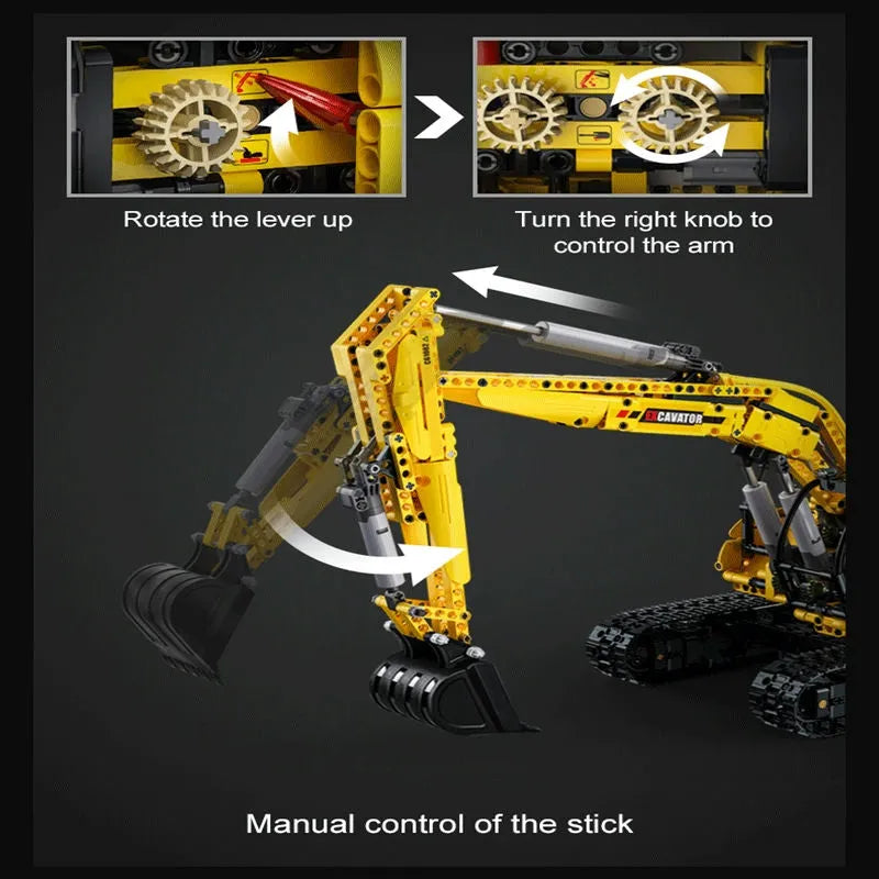 Building Blocks Tech RC Motorized Functional Excavator Bricks Toy - 8