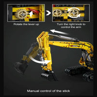 Thumbnail for Building Blocks Tech RC Motorized Functional Excavator Bricks Toy - 8