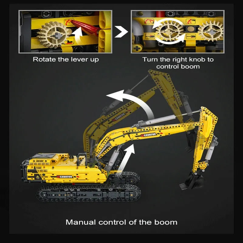 Building Blocks Tech RC Motorized Functional Excavator Bricks Toy Construction Set Toys - 9