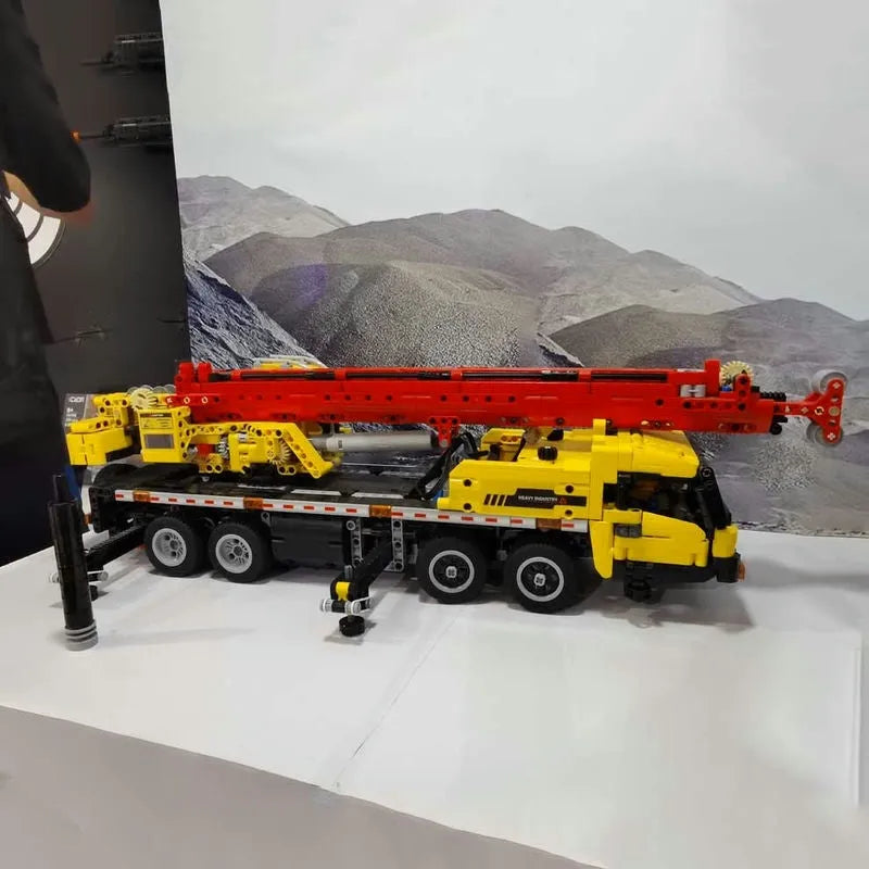 Building Blocks Technical MOC Expert Large Mobile Crane Truck Bricks Toys - 7