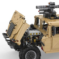 Thumbnail for Building Blocks Technical MOC Humvee H1 Military Armored Car Bricks Toy - 7