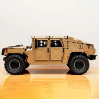 Thumbnail for Building Blocks Technical MOC Humvee H1 Military Armored Car Bricks Toy - 9