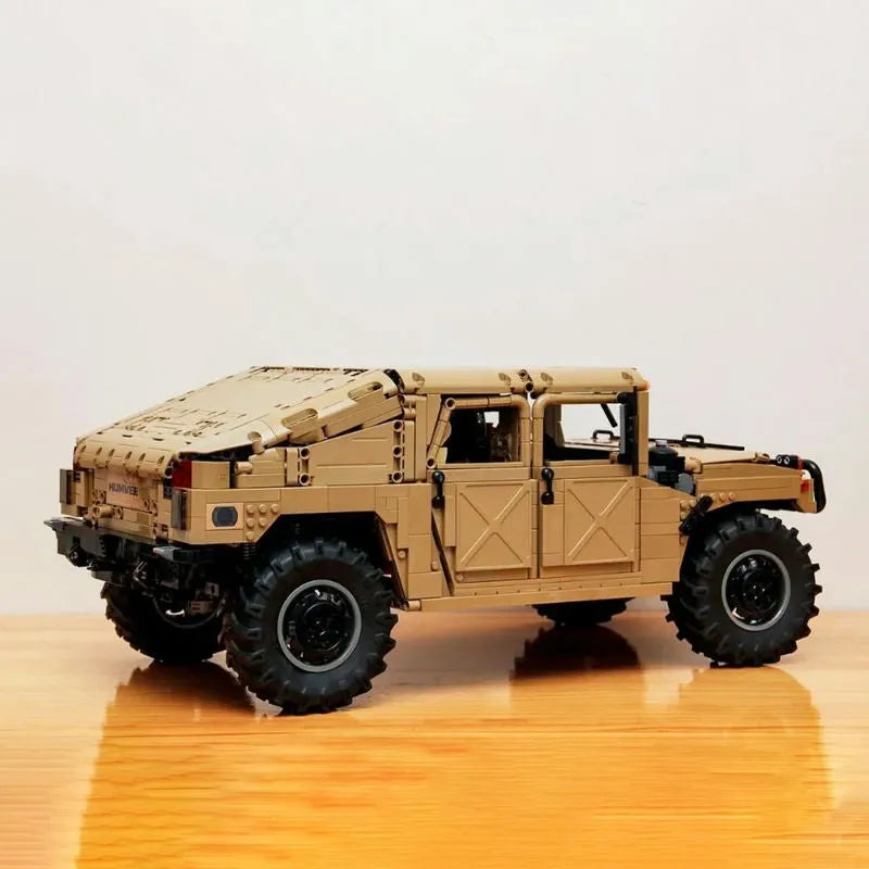 Building Blocks Technical MOC Humvee H1 Military Armored Car Bricks Toy - 11
