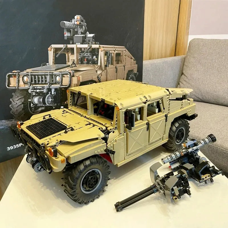 Building Blocks Technical MOC Humvee H1 Military Armored Car Bricks Toy - 12