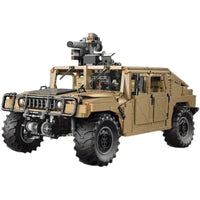 Thumbnail for Building Blocks Technical MOC Humvee H1 Military Armored Car Bricks Toy - 1