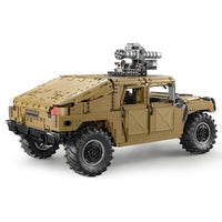 Thumbnail for Building Blocks Technical MOC Humvee H1 Military Armored Car Bricks Toy - 4