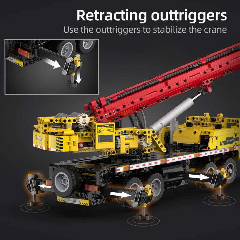 Building Blocks Technical RC Motorized Large Mobile Crane Truck Bricks Toy Construction Set Toys - 7
