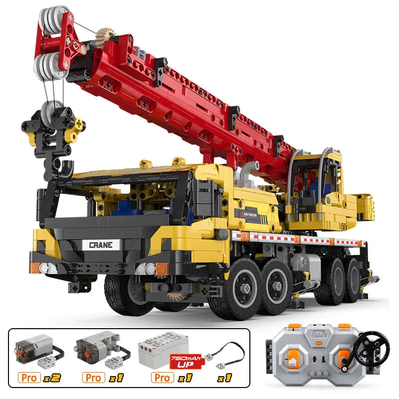 Building Blocks Technical RC Motorized Large Mobile Crane Truck Bricks Toy Construction Set Toys - 1