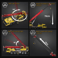 Thumbnail for Building Blocks Technical RC Motorized Large Mobile Crane Truck Bricks Toy - 6