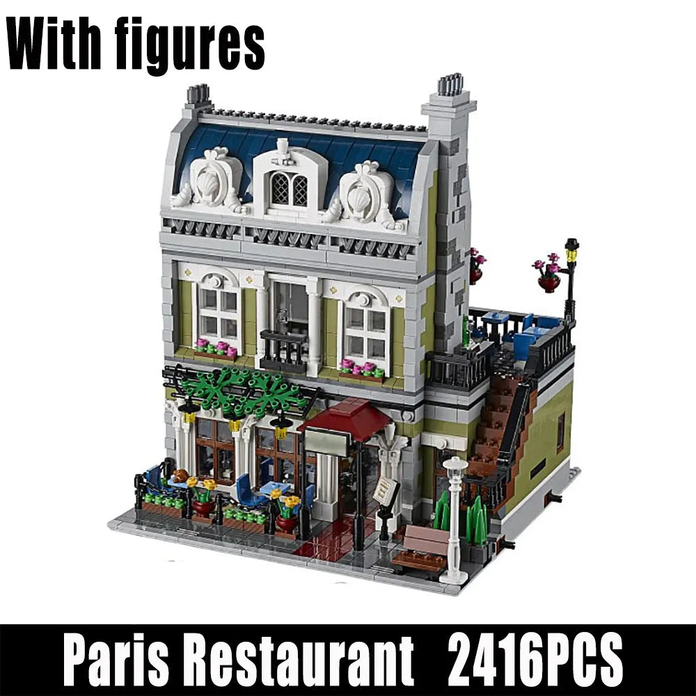 Building Blocks MOC 15010 Creator Expert City Parisian Restaurant Bricks Toys - 2