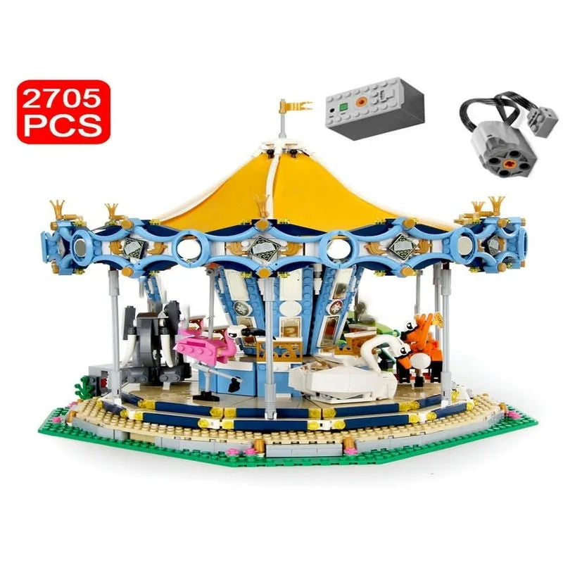 Building Blocks MOC 15036 Creator Expert Motorized Carousel Bricks Toy - 1