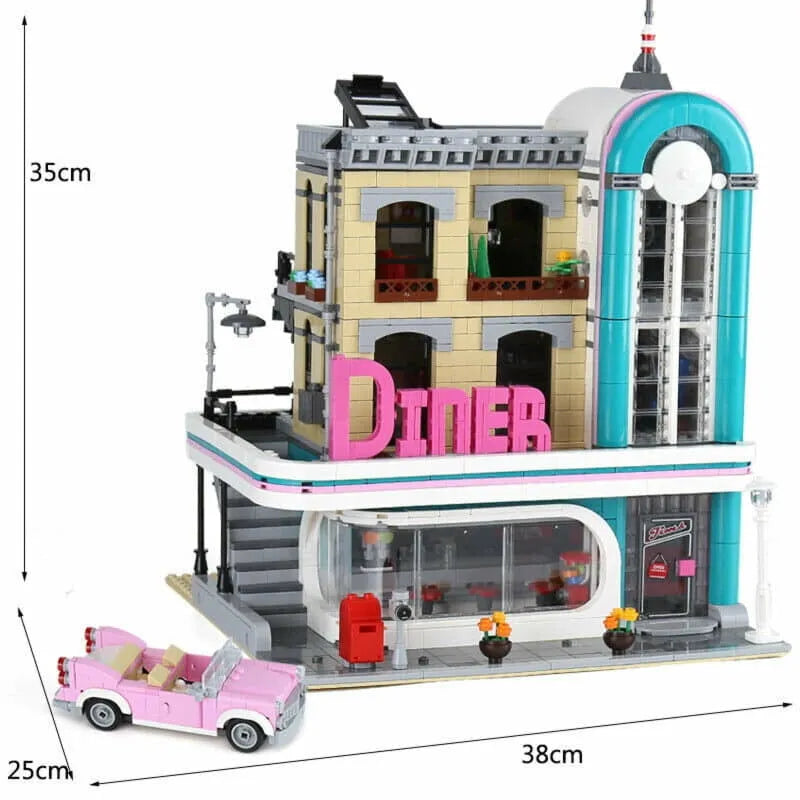 Building Blocks MOC 15037 Creator Expert City Downtown Diner Bricks Toys - 1
