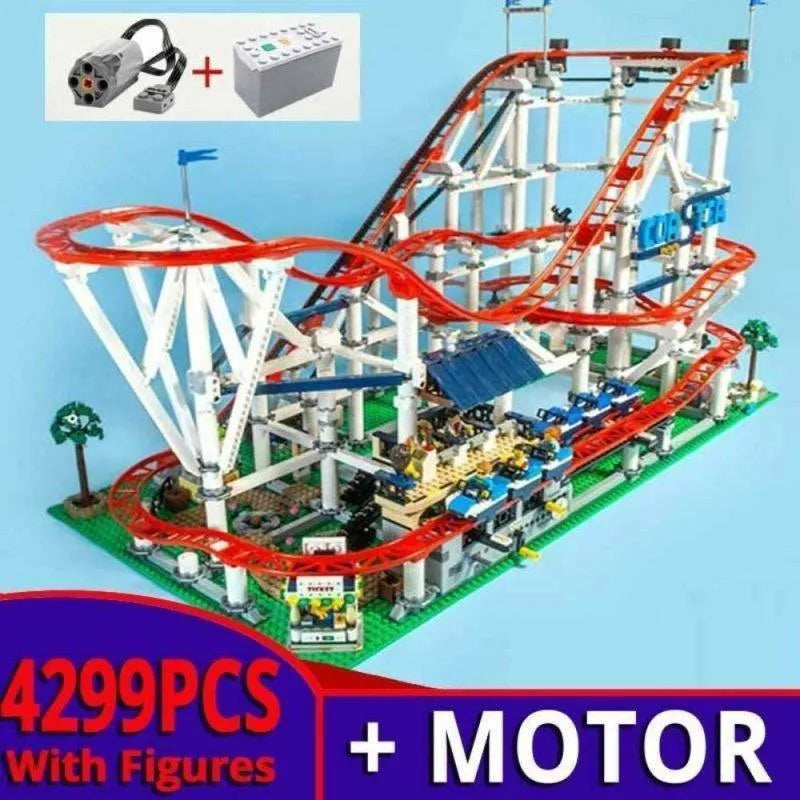 Building Blocks MOC 15039 Creator Expert Motorized Roller Coaster Bricks Toys - 1