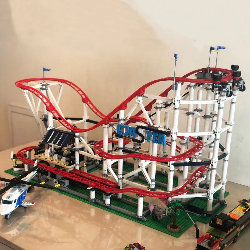 Building Blocks MOC 15039 Creator Expert Motorized Roller Coaster Bricks Toys - 16