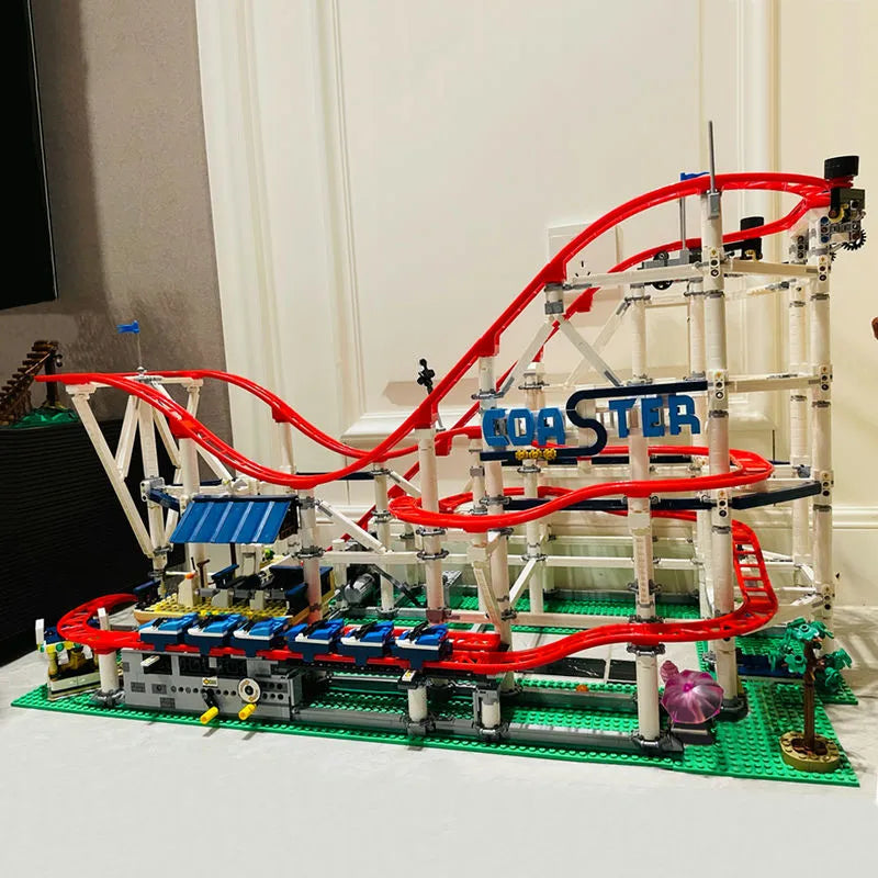 Building Blocks MOC 15039 Creator Expert Motorized Roller Coaster Bricks Toys - 15