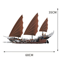 Thumbnail for Building Blocks MOC 16018 Lord Of Ring Pirate Ship Ambush Bricks Toy - 3