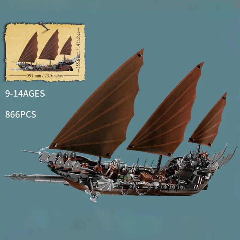 Building Blocks MOC 16018 Lord Of Ring Pirate Ship Ambush Bricks Toy - 2