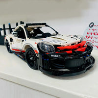 Thumbnail for Building Blocks MOC 20097 Tech Porsche 911 RSR Racing Sports Car Bricks Toys Construction Set Toys - 5