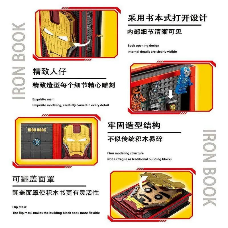 Building Blocks MOC 3301 Super Hero Movie Marvel Iron Book Bricks Toys - 6