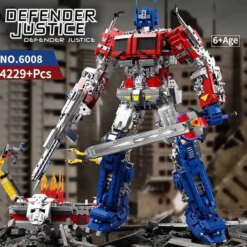 Building Blocks MOC 6008 Optimus Prime Defender Justice Bricks Toys - 3