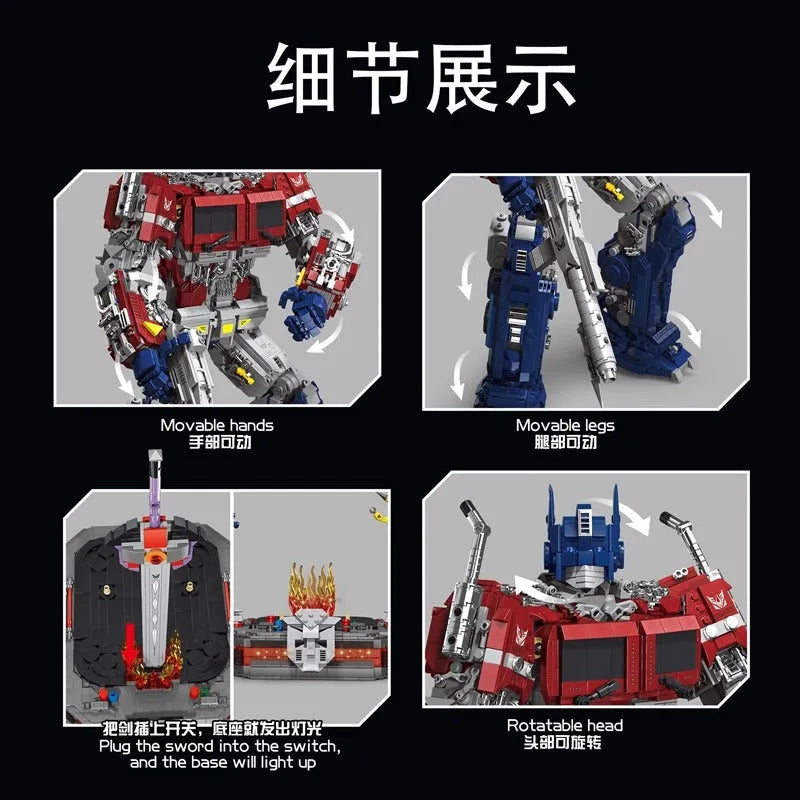 Building Blocks MOC 6008 Optimus Prime Defender Justice Bricks Toys Construction Set Toys - 8