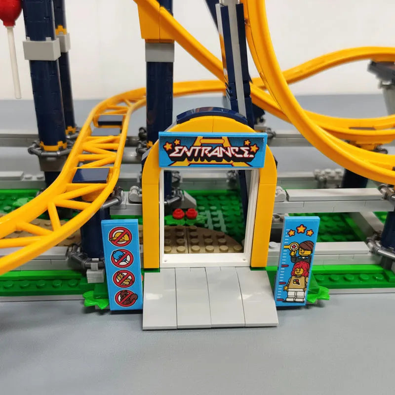 Building Blocks MOC 66503 Creator Expert Motorized Loop Roller Coaster Bricks Toys - 12