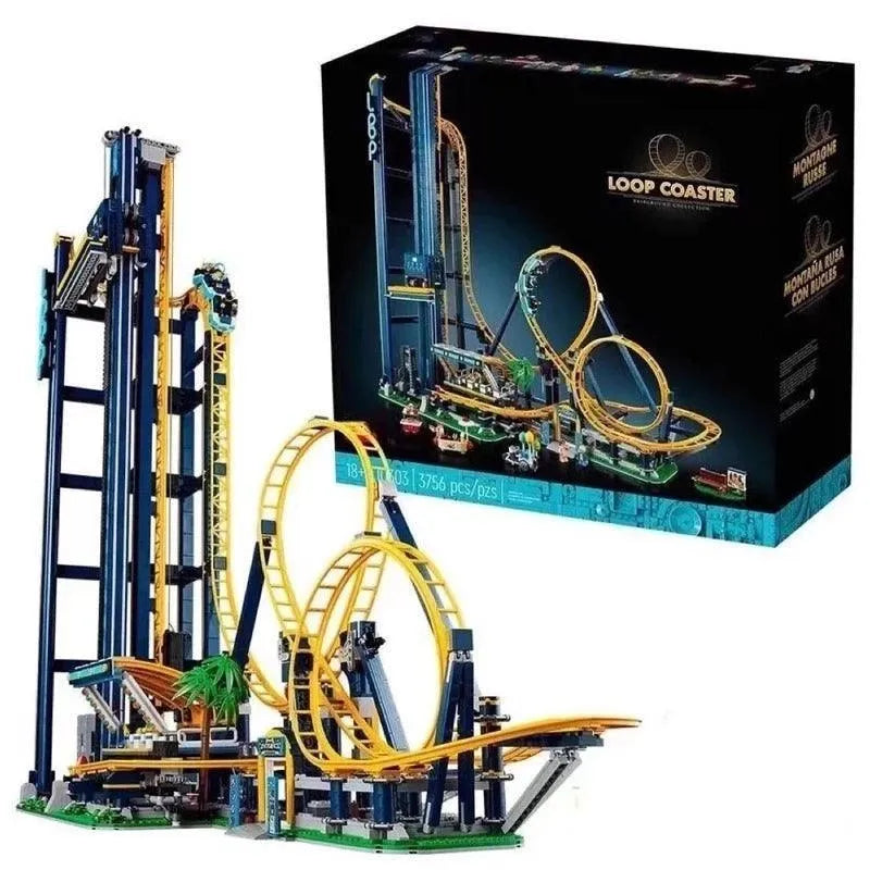 Building Blocks MOC 66503 Creator Expert Motorized Loop Roller Coaster Bricks Toys - 7