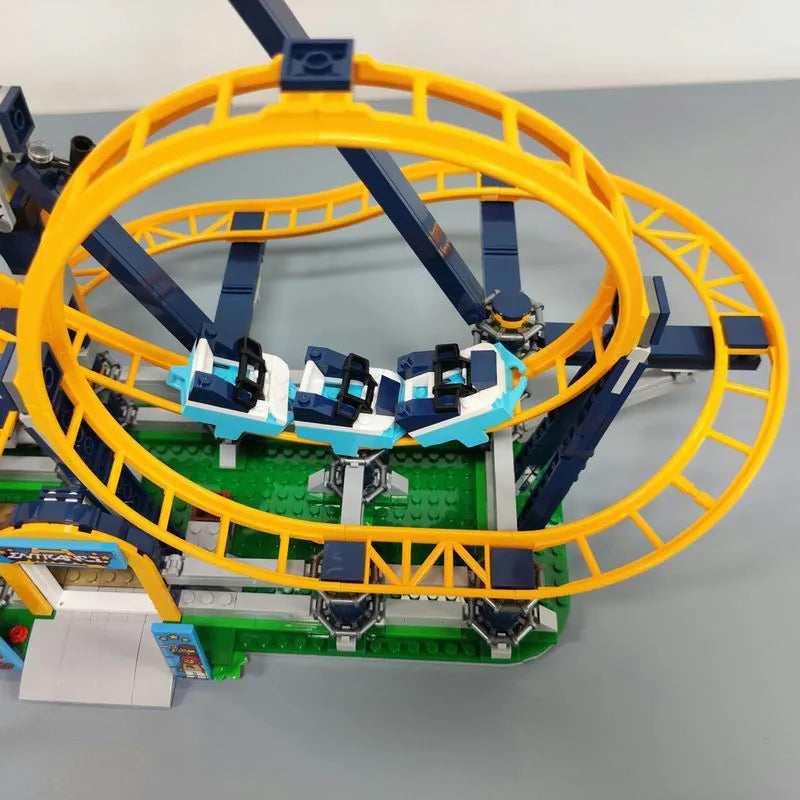 Building Blocks MOC 66503 Creator Expert Motorized Loop Roller Coaster Bricks Toys - 15
