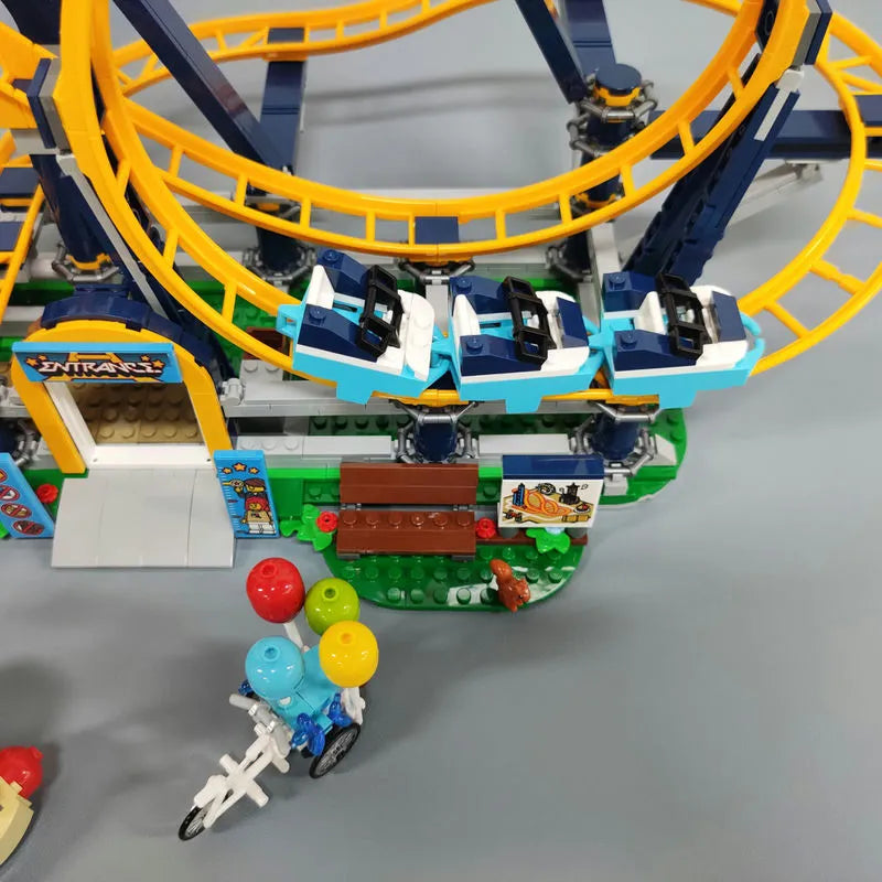 Building Blocks MOC 66503 Creator Expert Motorized Loop Roller Coaster Bricks Toys - 23