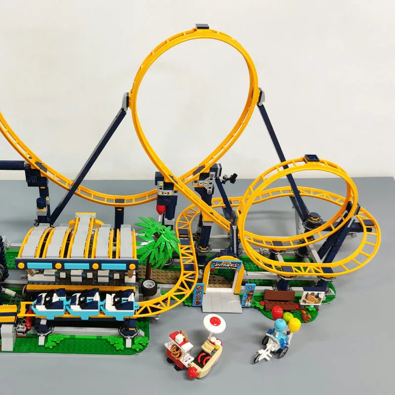 Led Loop Rollercpaster MOC 66503 Motorized Loop Roller Coaster Bricks Toys