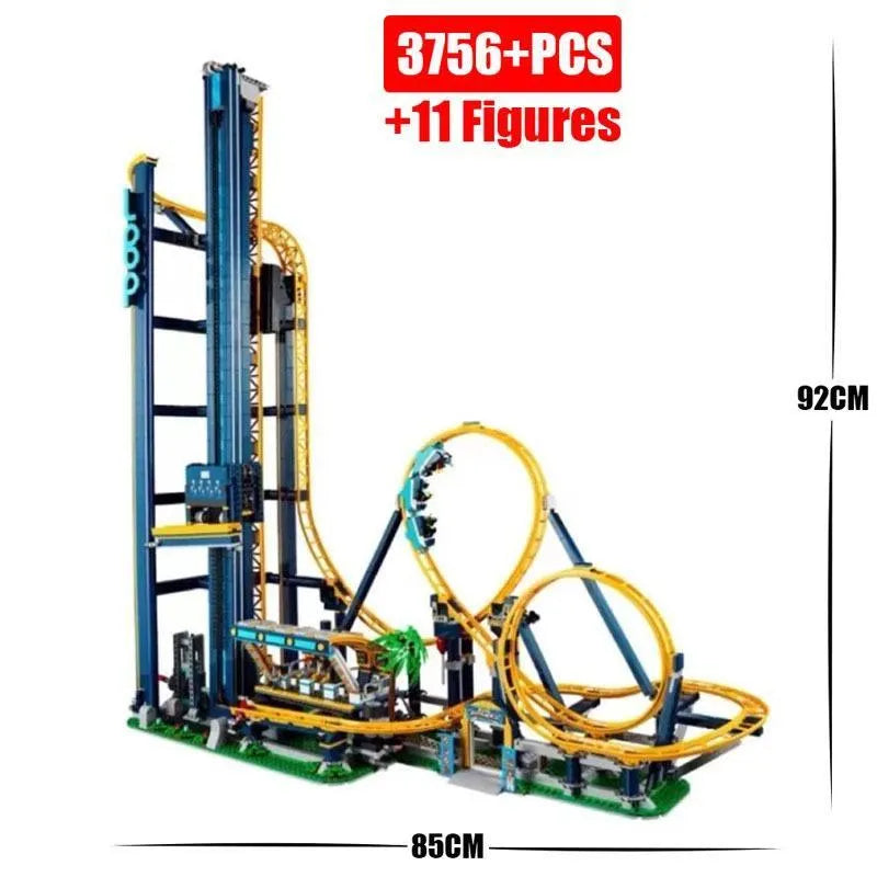 Building Blocks MOC 66503 Creator Expert Motorized Loop Roller Coaster Bricks Toys - 5