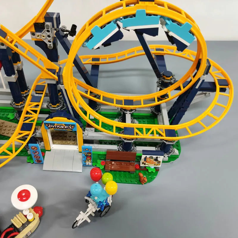 Building Blocks MOC 66503 Creator Expert Motorized Loop Roller Coaster Bricks Toys - 24