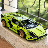 Thumbnail for Building Blocks MOC 81996 Tech Lambo Sian FKP37 Racing Car Bricks Toys - 4