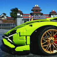 Thumbnail for Building Blocks MOC 81996 Tech Lambo Sian FKP37 Racing Car Bricks Toys Construction Set Toys - 9