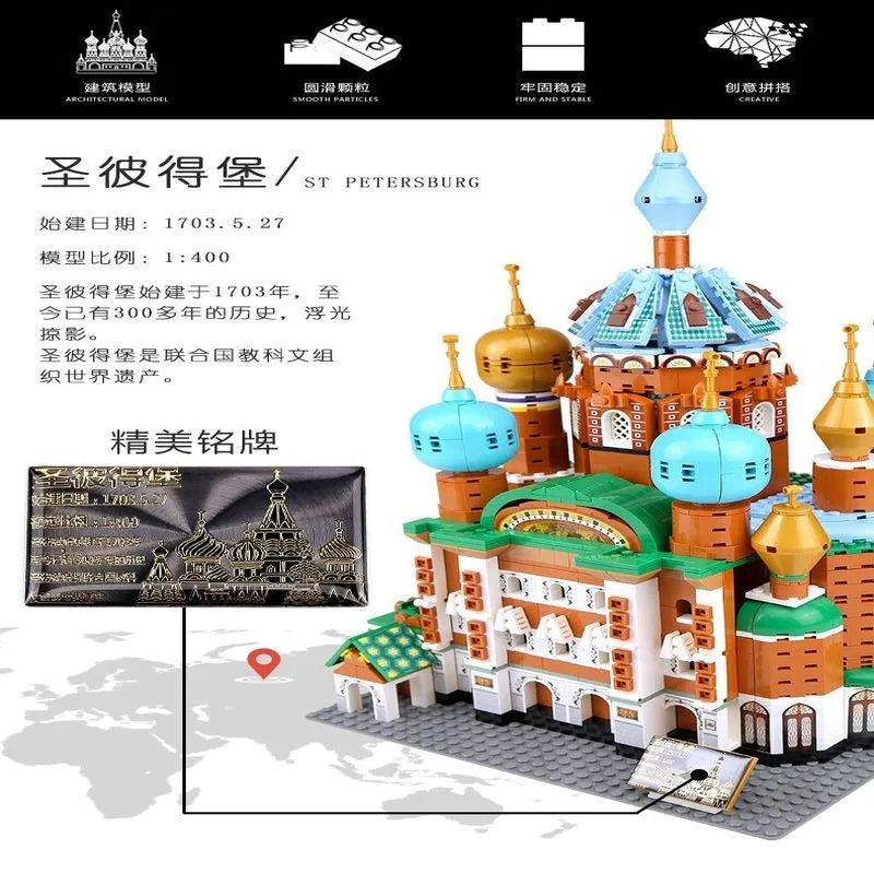Building Blocks MOC Architecture St Petersburg Cathedral Bricks Toy Construction Set Toys - 4