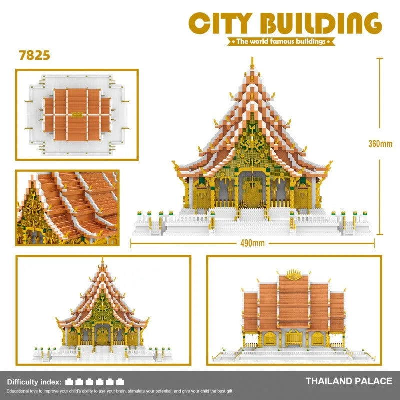 Building Blocks MOC Architecture Thailand Grand Palace Bricks Toys - 9