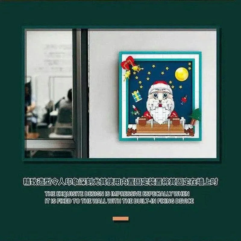 Building Blocks MOC Art Christmas Santa Claus Picture Frame Bricks Toy Construction Set Toys - 3