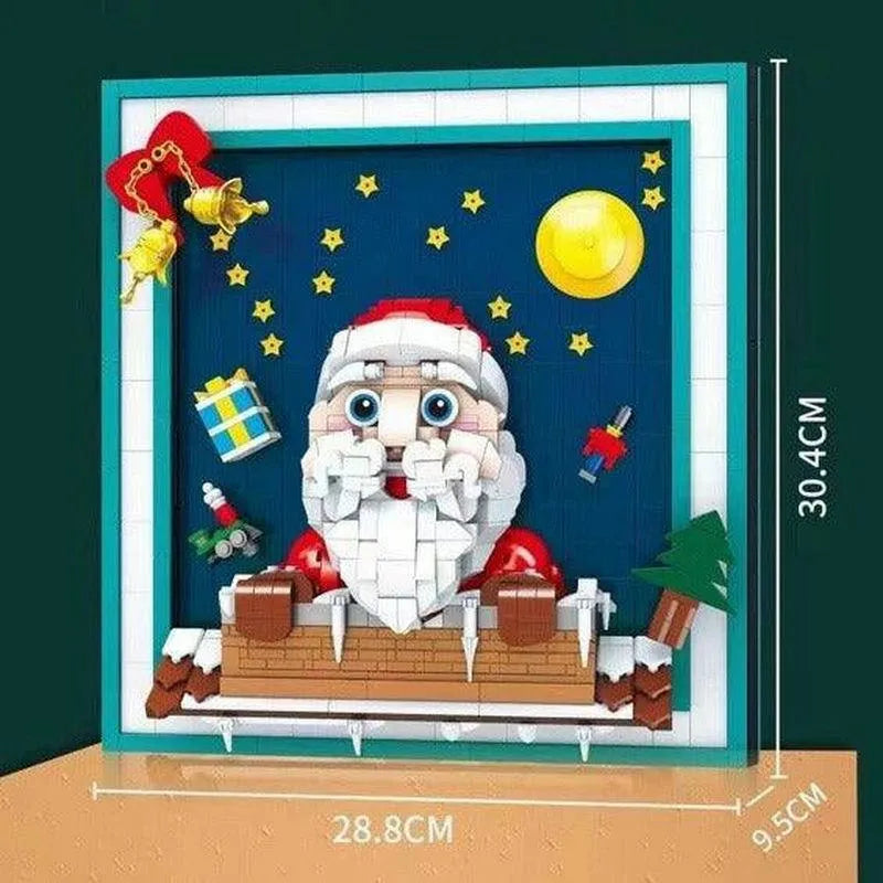Building Blocks MOC Art Christmas Santa Claus Picture Frame Bricks Toy - 4