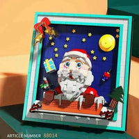 Thumbnail for Building Blocks MOC Art Christmas Santa Claus Picture Frame Bricks Toy Construction Set Toys - 5