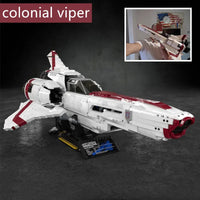 Thumbnail for Building Blocks Battlestar Galactica Colonial Viper MKII Bricks Toy MOC 9424 - 5
