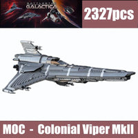 Thumbnail for Building Blocks MOC Battlestar Galactica UCS Colonial Viper MKII Bricks Toys - 2