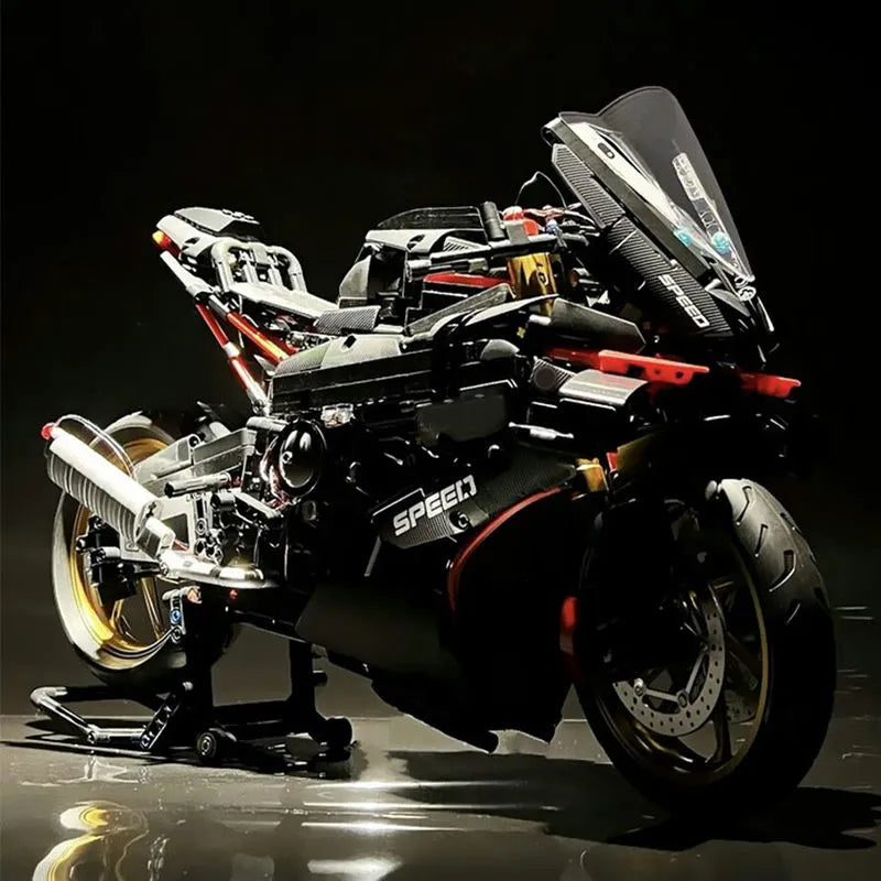 Building Blocks MOC BMW M1000RR Black Warrior Motorcycle Bricks Toy BM002 - 4