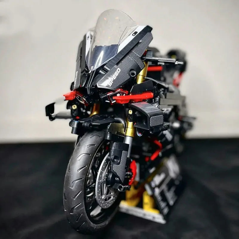 Building Blocks MOC BMW M1000RR Black Warrior Motorcycle Bricks Toy BM002 - 6