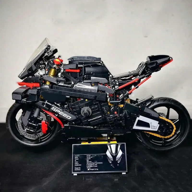 Building Blocks MOC BMW M1000RR Black Warrior Motorcycle Bricks Toy BM002 - 7