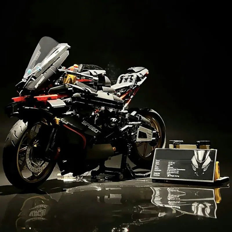 Building Blocks MOC BMW M1000RR Black Warrior Motorcycle Bricks Toy BM002 - 3