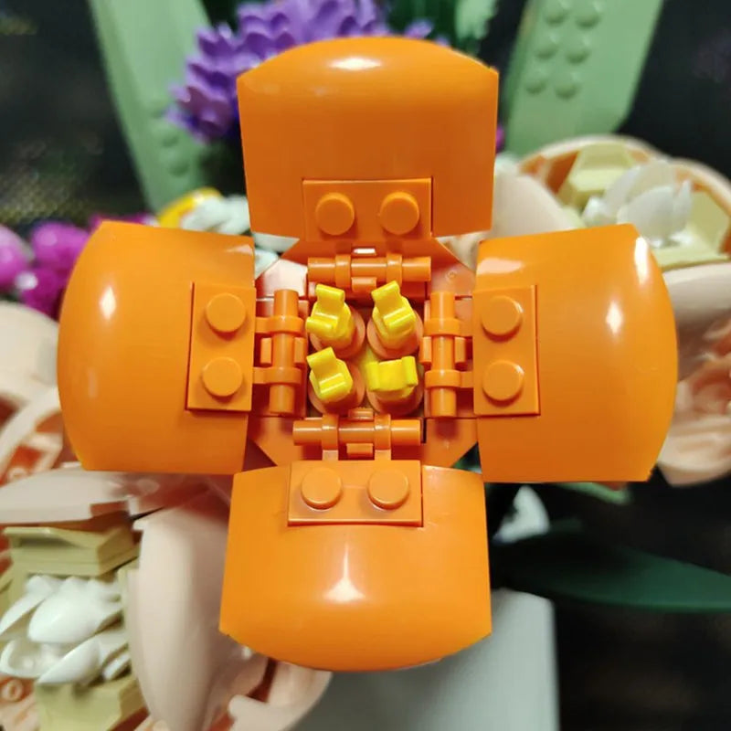 Building Blocks MOC Bouquet Romantic Love Flower Bricks Toy Construction Set Toys - 3