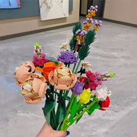 Thumbnail for Building Blocks MOC Bouquet Romantic Love Flower Bricks Toy - 4