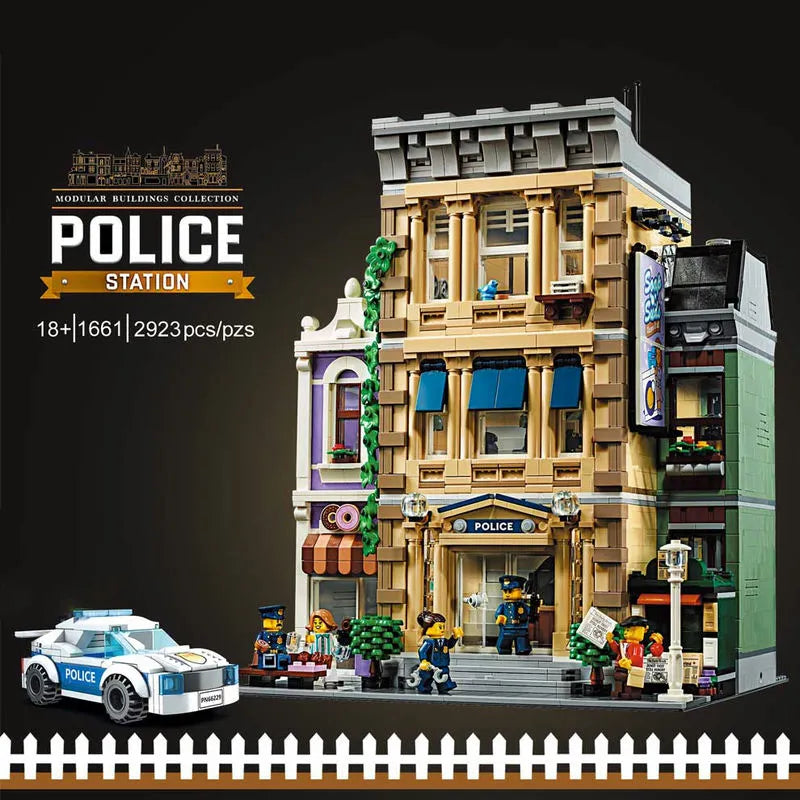 Building Blocks Building Block MOC Creator Expert Police Station Bricks Toy - 12