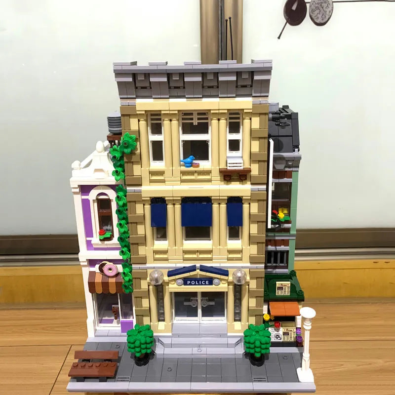 Building Blocks Block Creator Expert MOC Police Station Bricks Toys EU - 1